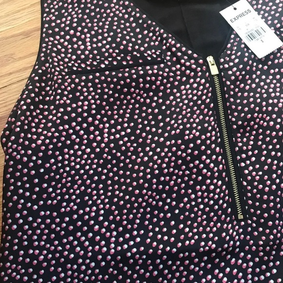 Express Zip Front Dot Blouse - Picture 3 of 4